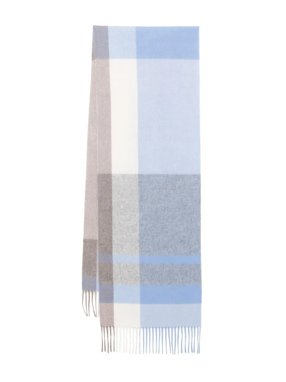 N.Peal écharpe en cachemire à carreaux | bleu | Image 1