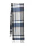 N.Peal cashmere checked scarf - Blue