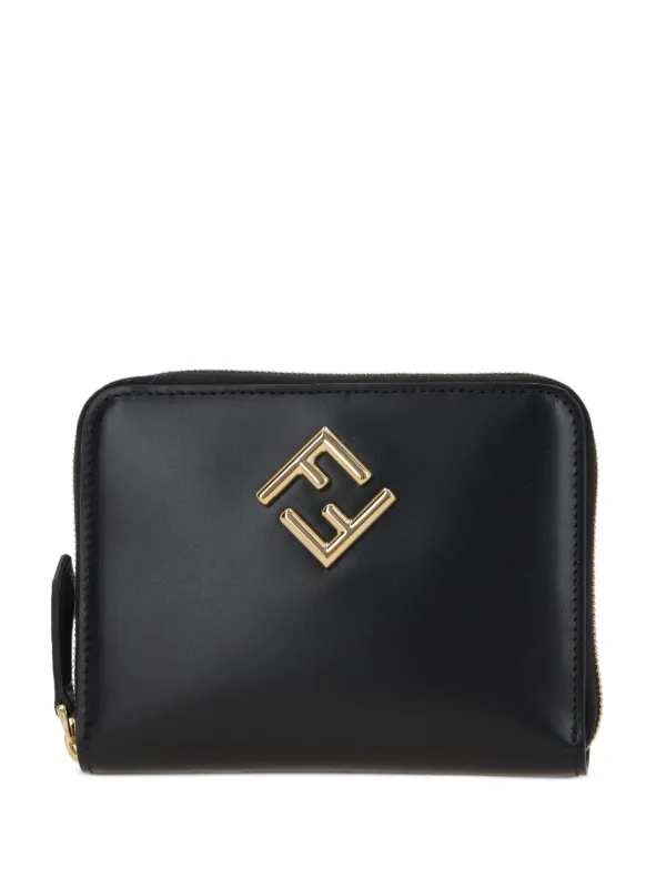 FENDI FFモノグラム ダイヤモンド 財布 M | ブラック | FARFETCH JP
