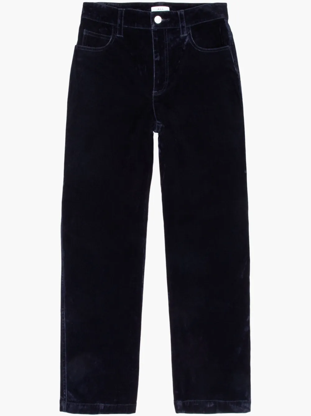 A.l.c Willie Straight Velvet Pants In Blue