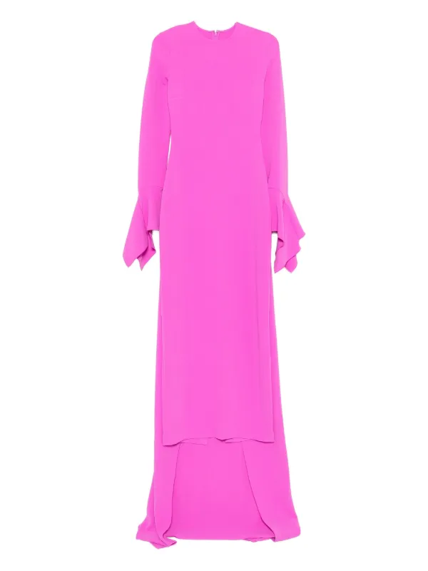 slim fit dress slacks Long V-Neck Gown by Poly USA 8300 S / Black