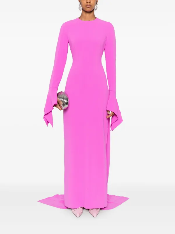 Solace London Blake bell-sleeve Maxi Dress Pink FARFETCH MY