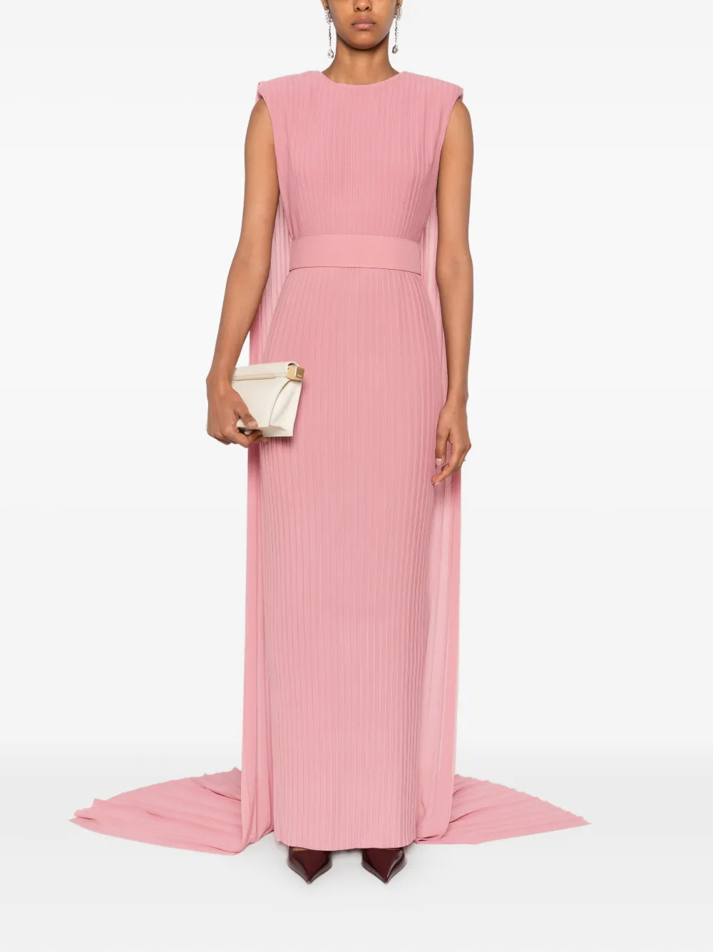 Solace London Tavia pleated belted maxi dress - Roze