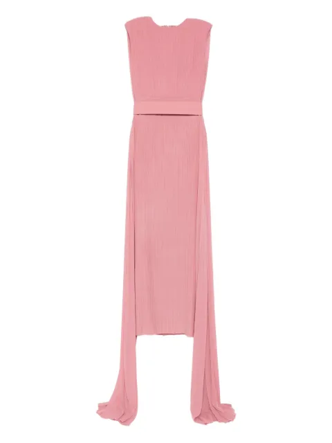 Solace London Tavia pleated belted maxi dress