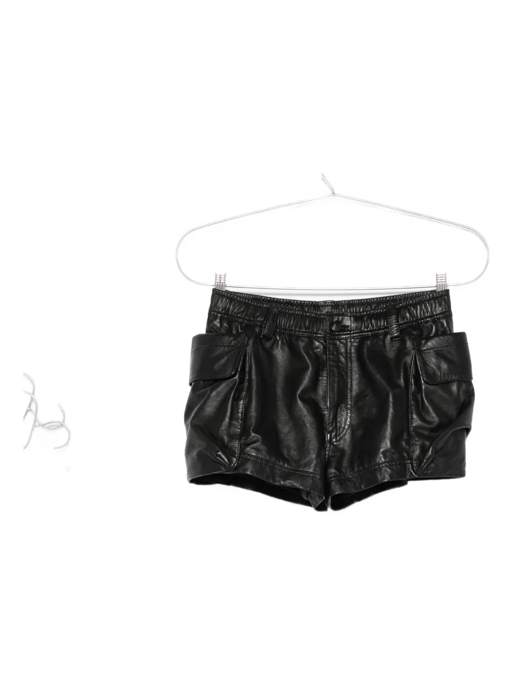 R13 leather shorts Zwart