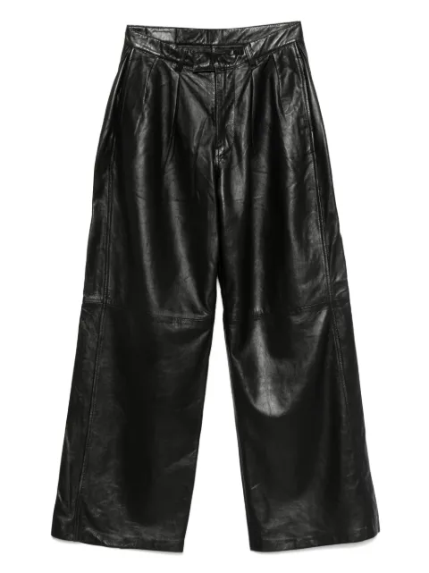 R13 pleated leather trousers