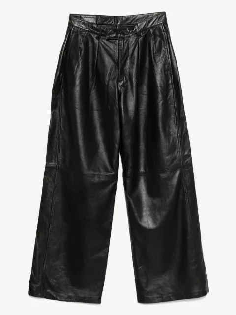 R13 pleated leather trousers