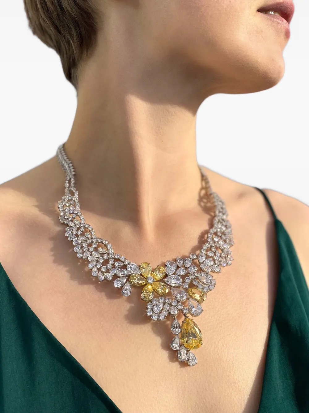 Juwelina Paris Coeur De Fleur halsketting - Geel