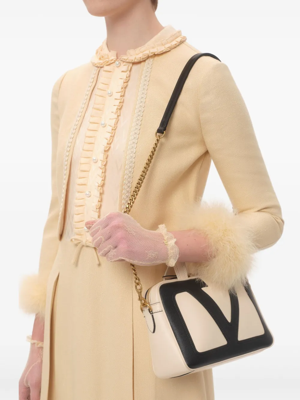 Valentino Garavani Viva Superstar Nappa Leather Handbag in Neutrals, view 3