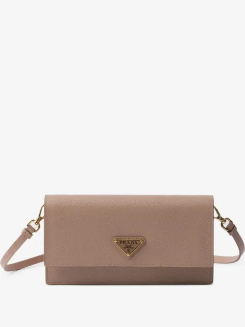 Prada logo plaque satchel bag 