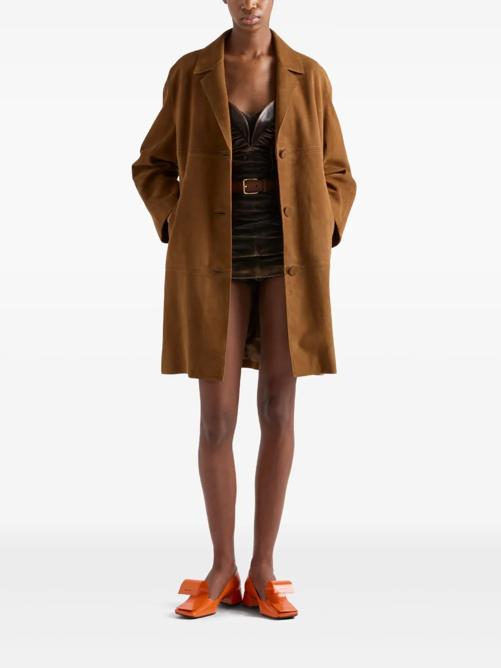 Prada Suède jas - Bruin