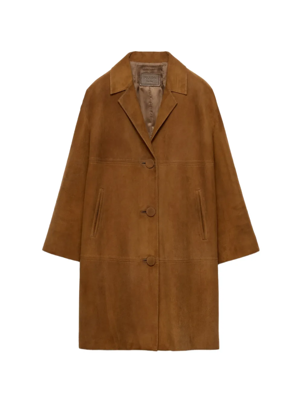 Prada suede coat - Marrone