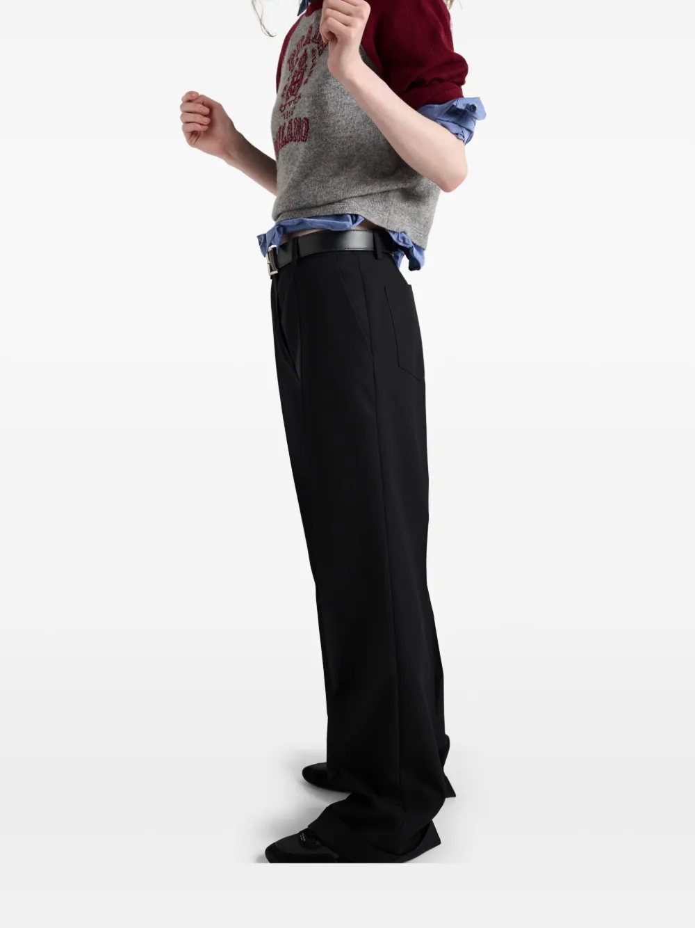 Shop Prada Gabardine Trousers In Black