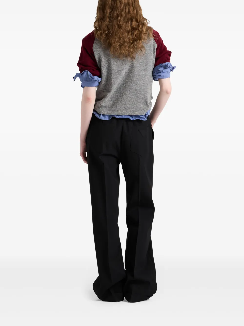 Shop Prada Gabardine Trousers In Black