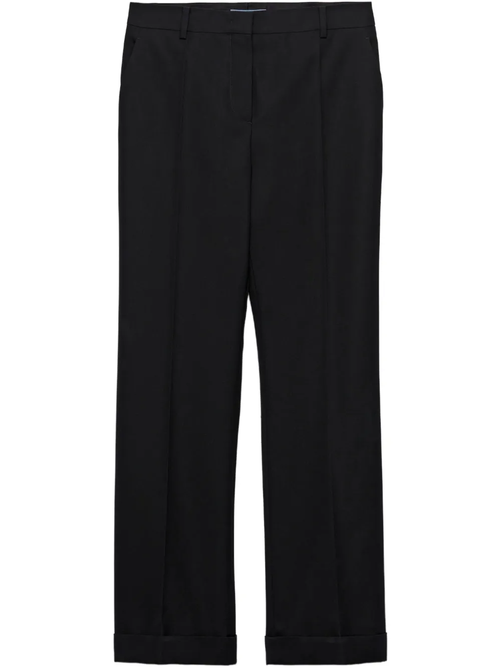 Shop Prada Gabardine Trousers In Black