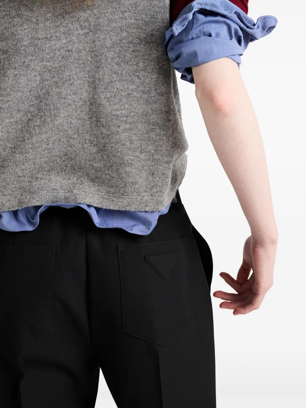 Shop Prada Gabardine Trousers In Black