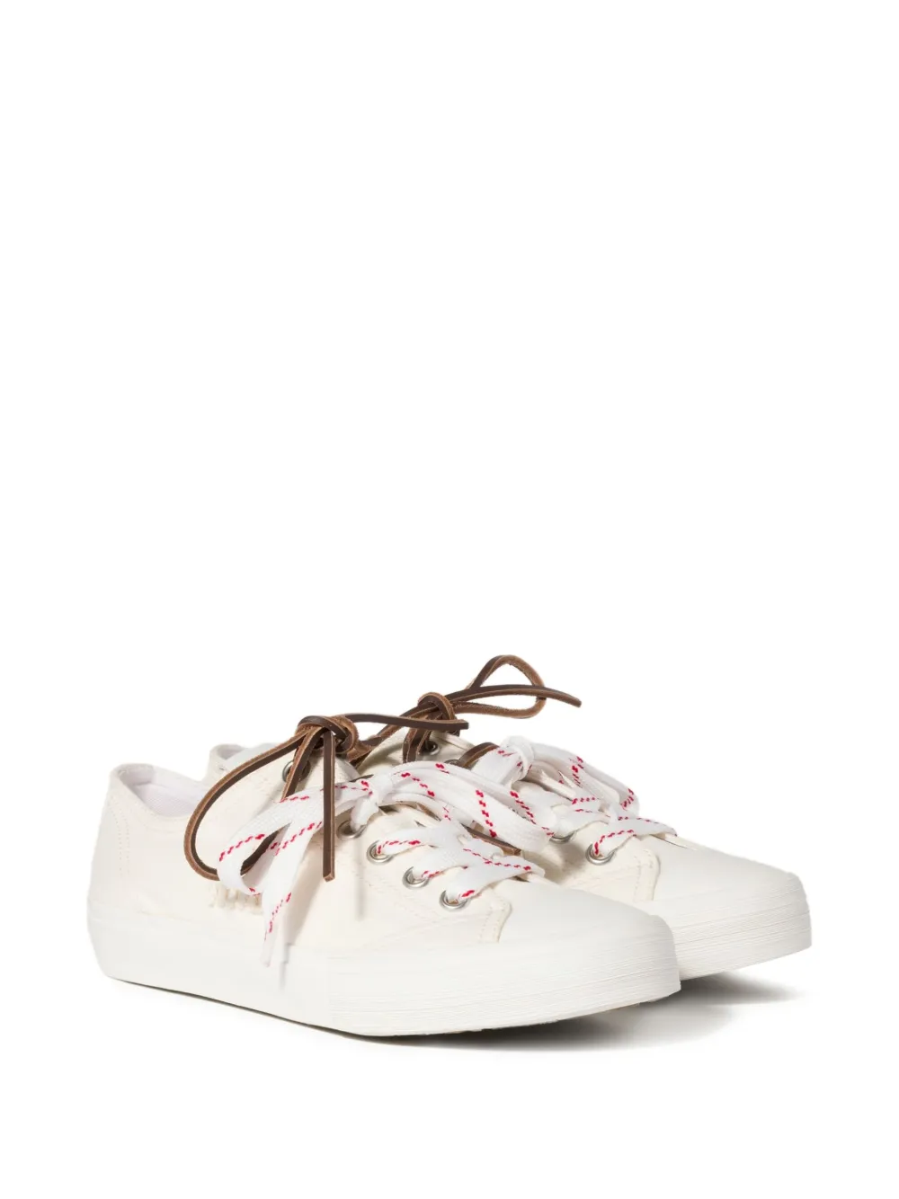 Miu Miu washed-denim sneakers - Beige