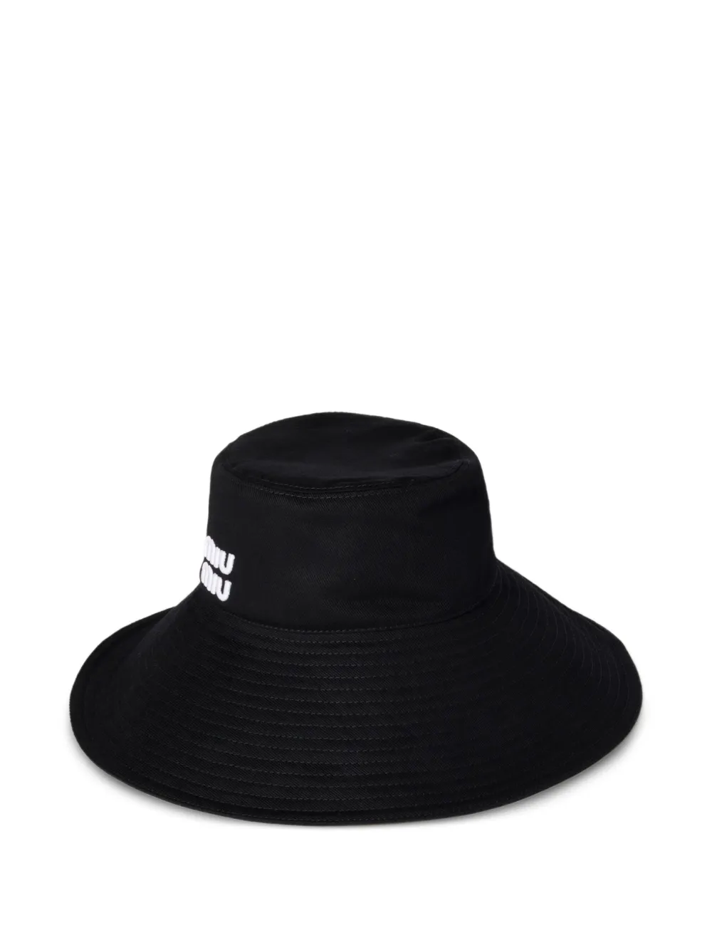 Miu Miu Drill wide-brim bucket hat | Black | Image 1
