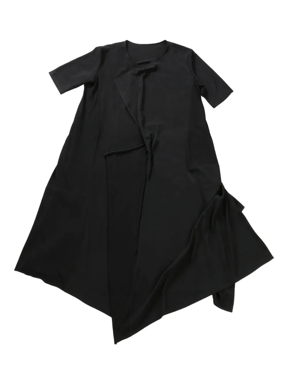 Yohji Yamamoto asymmetric midi dress - ブラック Yohji Yamamoto asymmetric midi dress - ブラック