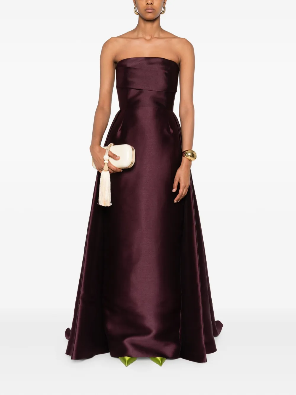 Solace London Tiffany strapless asymmetric maxi dress - Rood