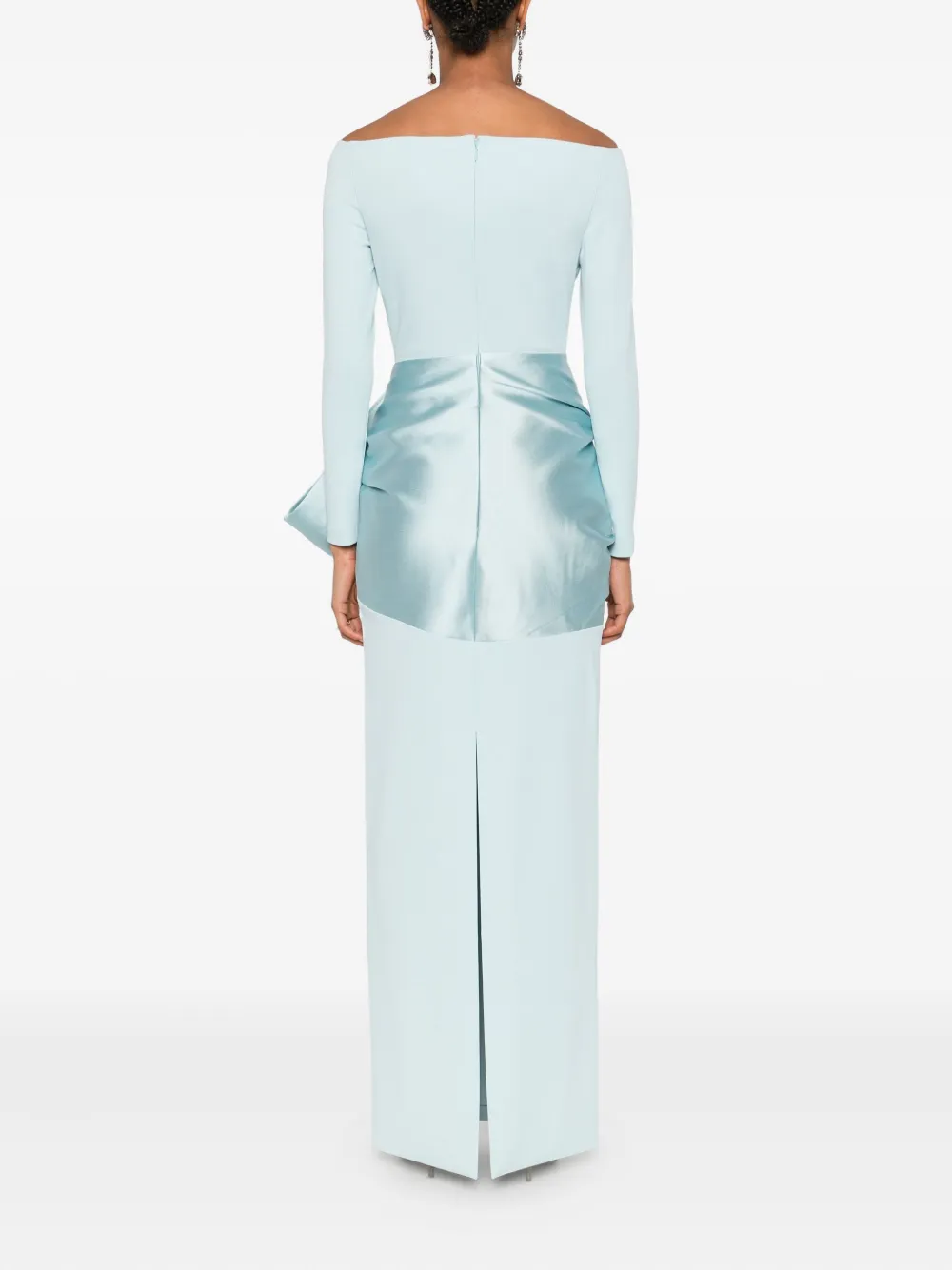 Solace London Kori Bow-detail Maxi Dress In Blue