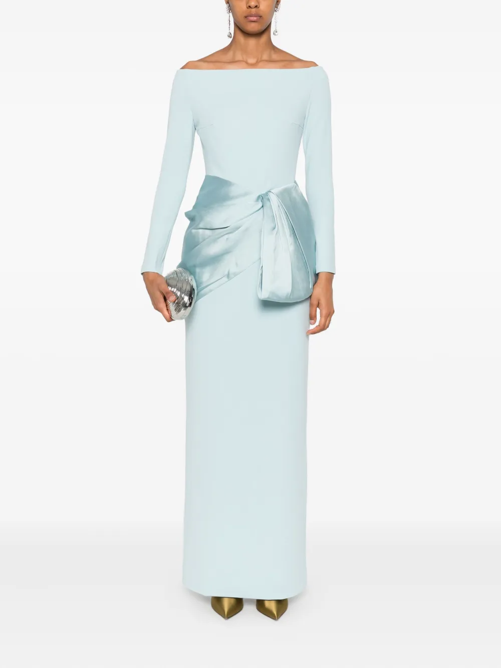 Solace London Kori bow-detail maxi dress - Blauw