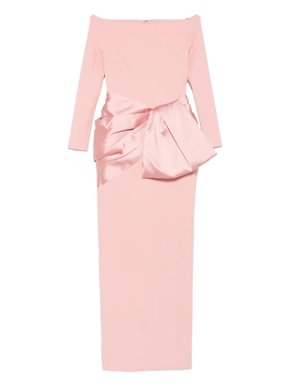 Solace London Kori bow-detail off-shoulder maxi dress Roze