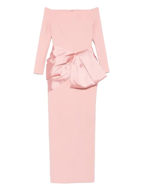 Solace London Kori bow-detail off-shoulder maxi dress