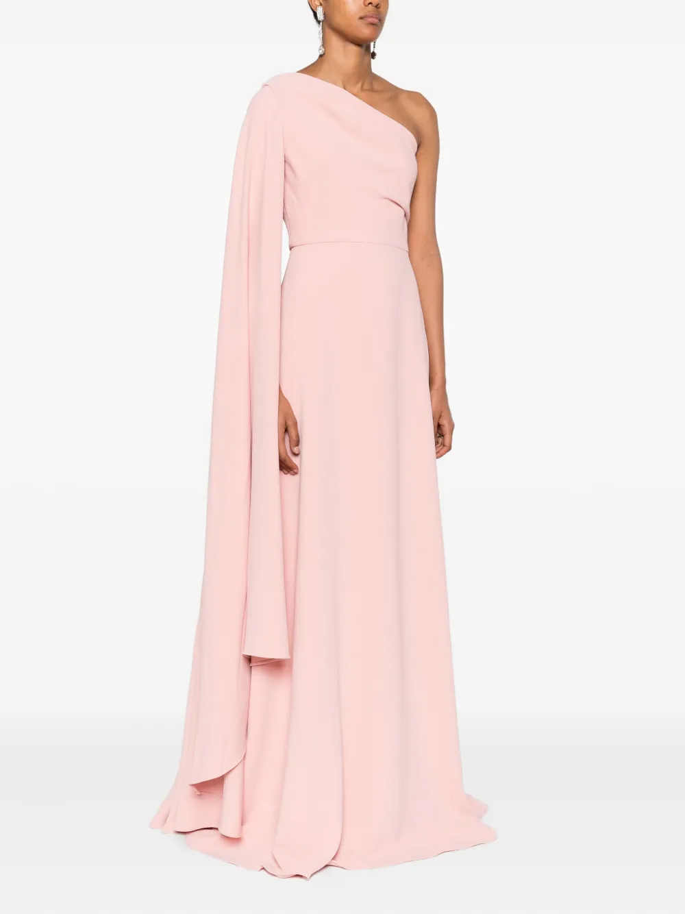 Solace London Yazmin one-shoulder ruffled maxi dress Roze