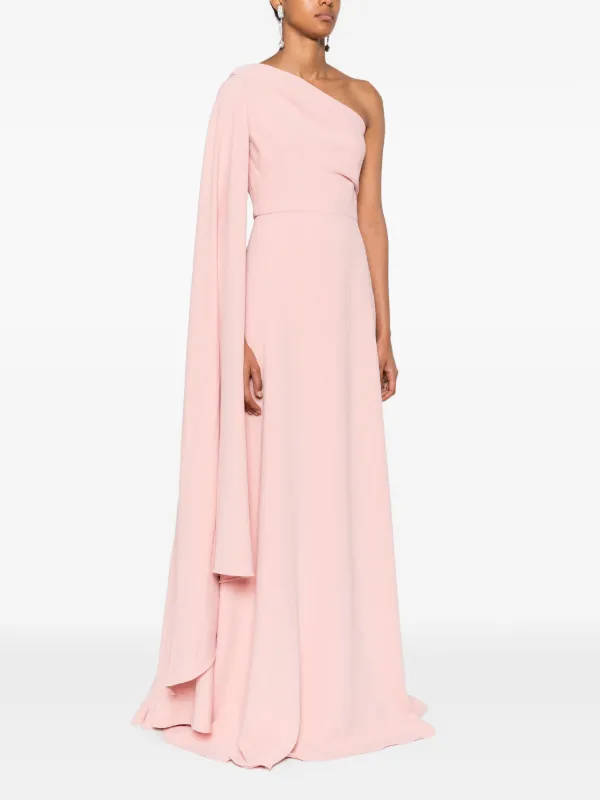 Solace London Yazmin one-shoulder Ruffled Maxi Dress | Pink