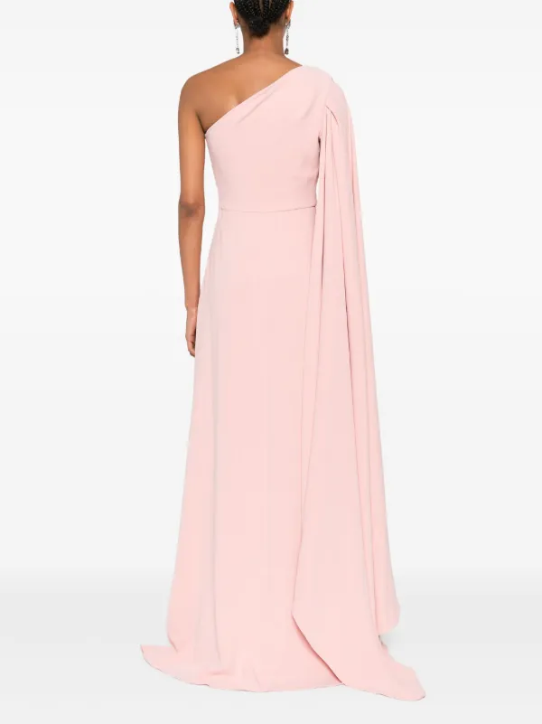 Solace London Yazmin one-shoulder Ruffled Maxi Dress | Pink