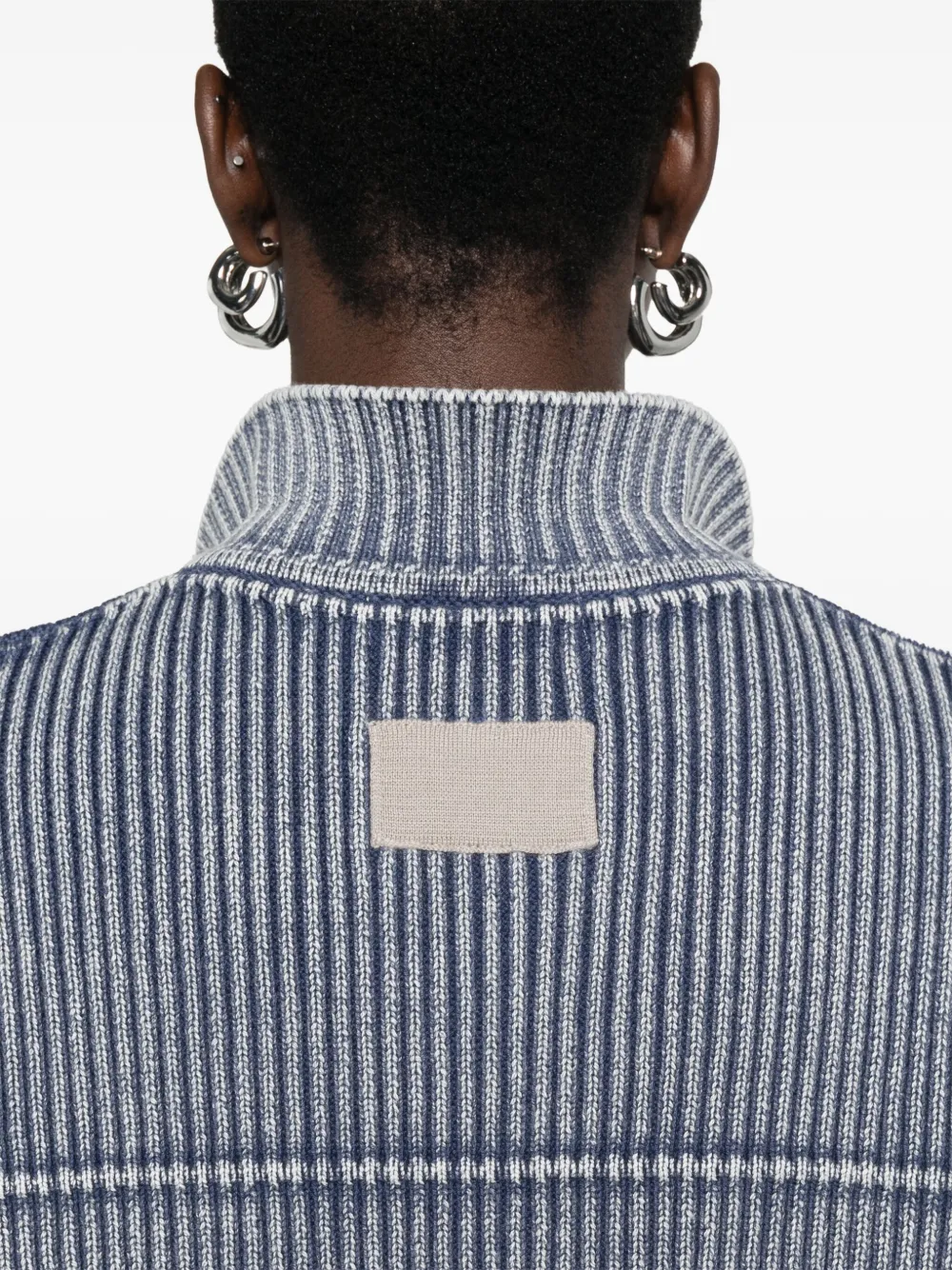 Shop Aya Muse Ribbed-knit Cardigan In Blue