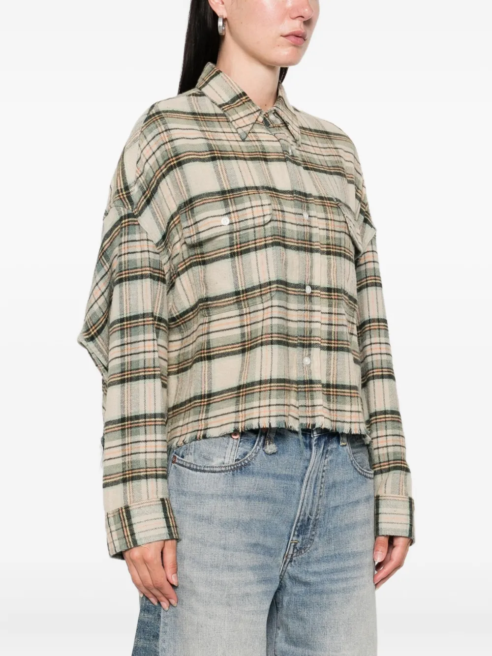 R13 Geruit blouse Groen