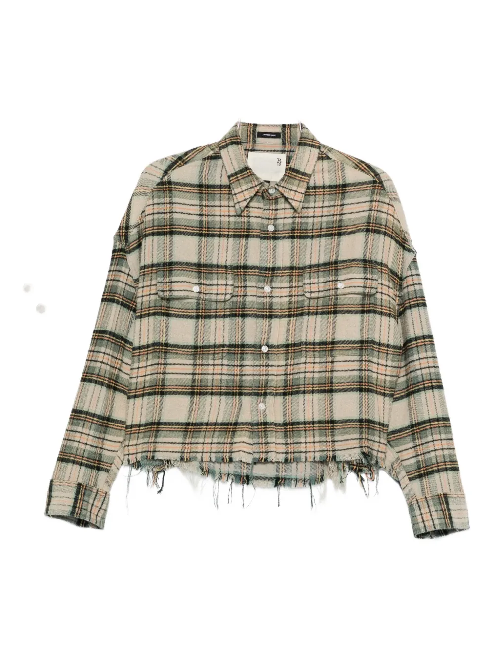 R13 Geruit blouse Groen