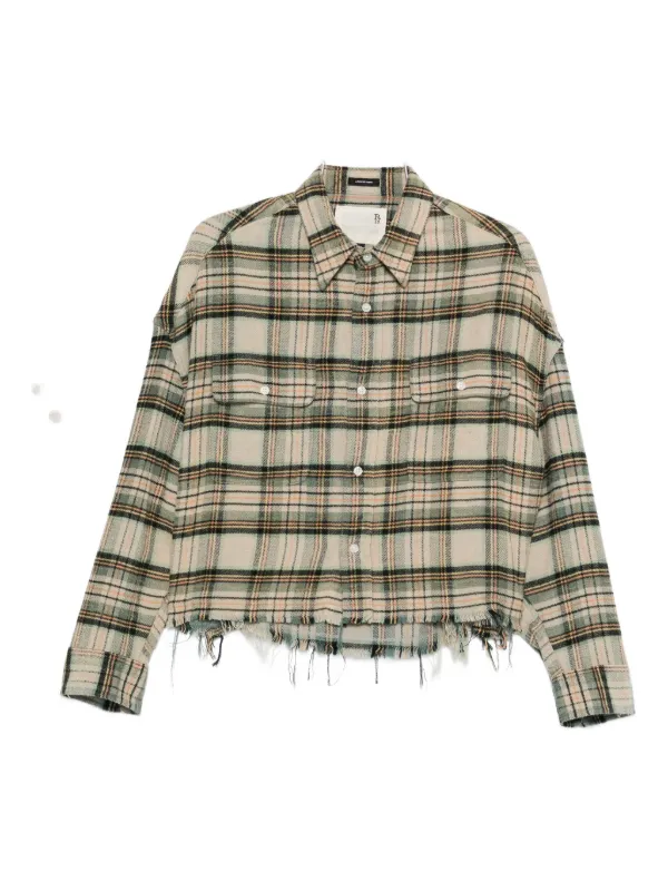 R13 チェック シャツ | グリーン | FARFETCH JP