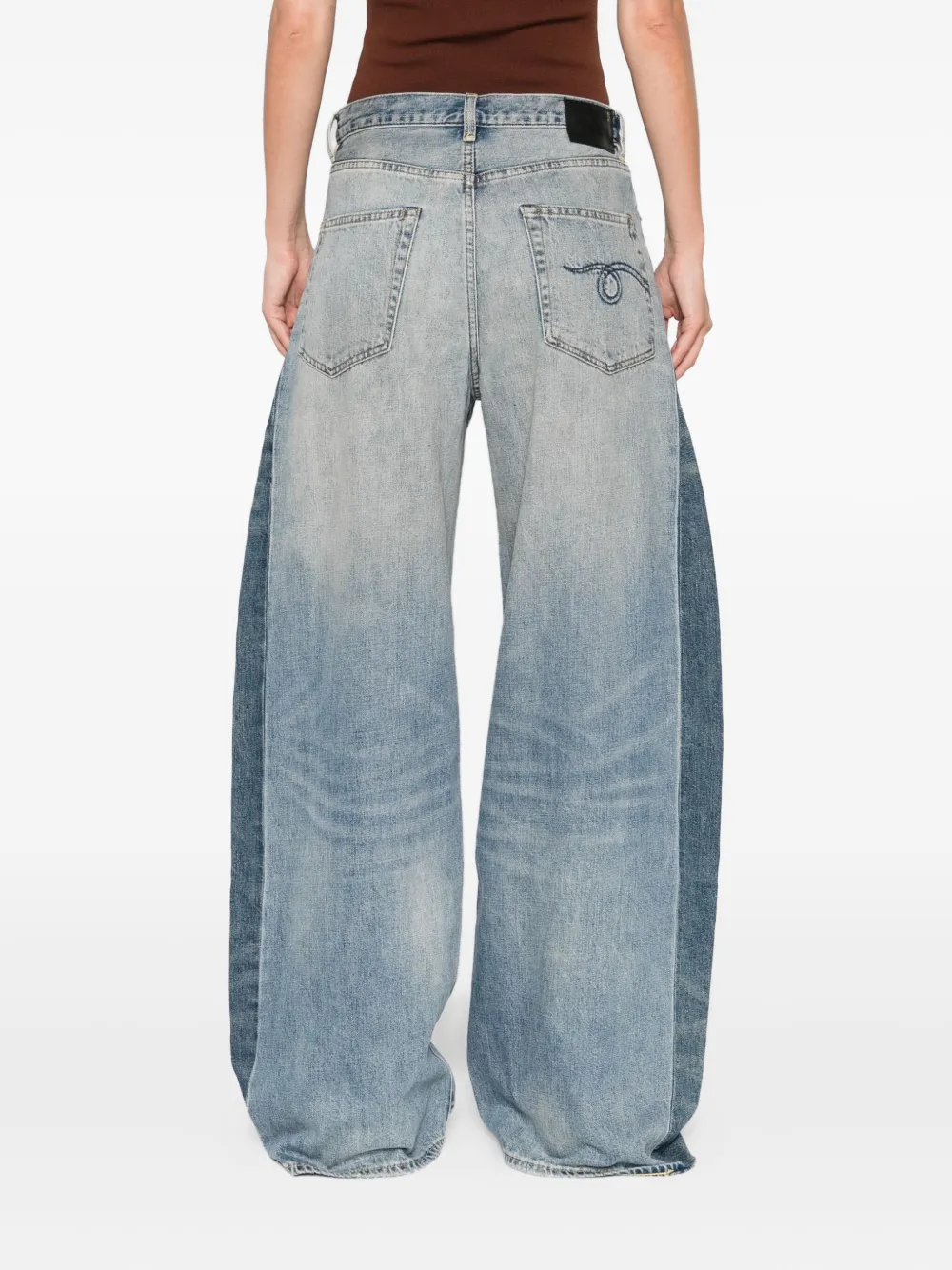 R13 Jeans met wijde pijpen Blauw