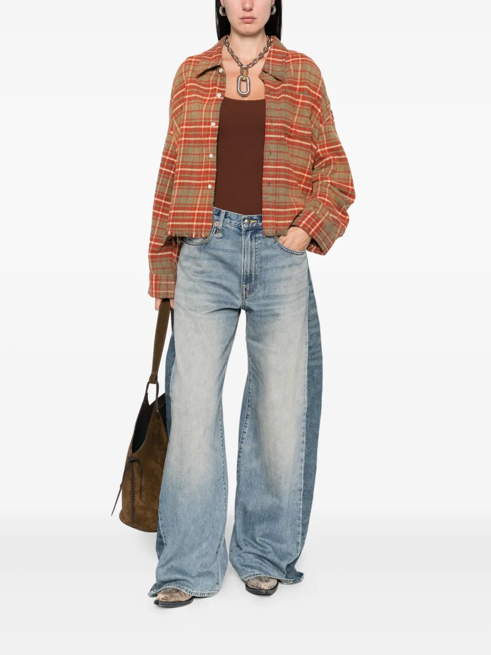 R13 Jeans met wijde pijpen Blauw
