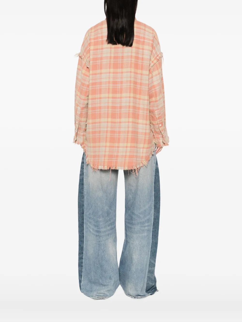 R13 Geruit katoenen blouse Oranje