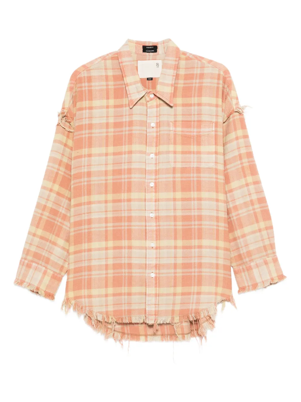 R13 checked cotton shirt Oranje