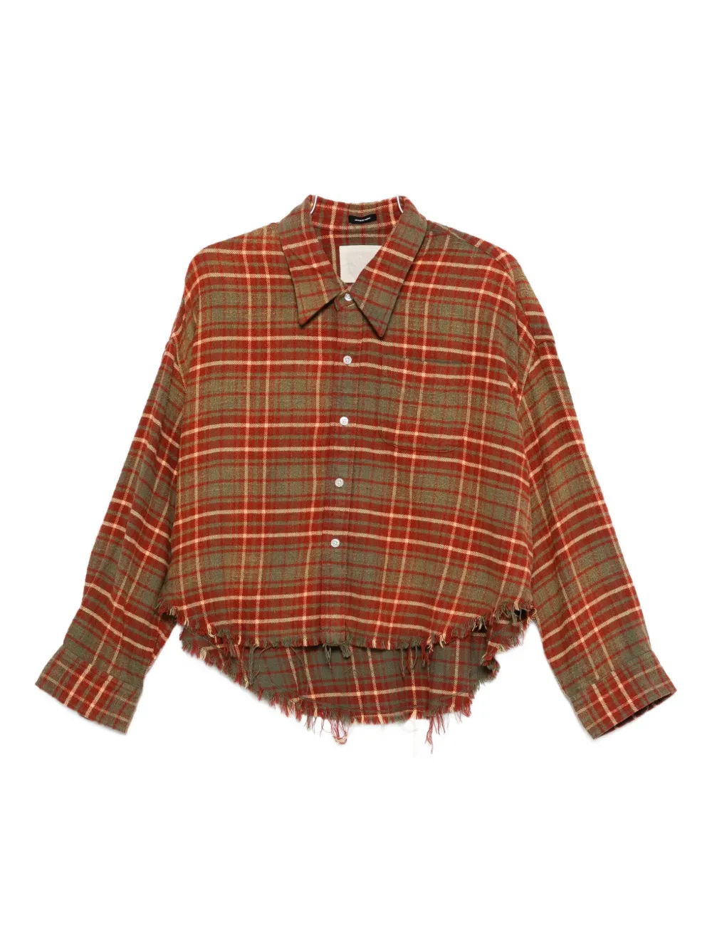R13 Geruite blouse met franje Rood
