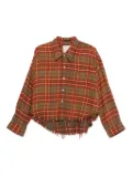 R13 plaid frayed-hem shirt - Red