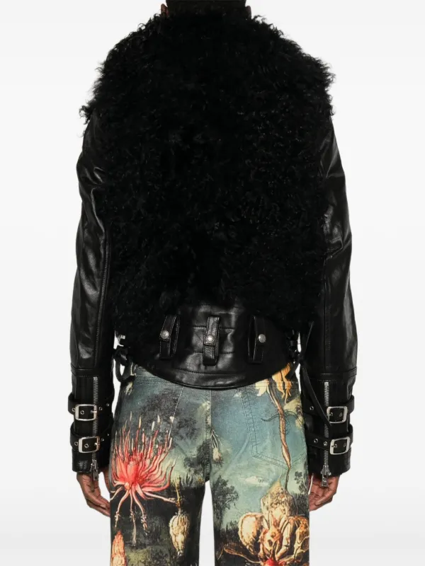 【超美品】HYKE FAUX FUR REVERSIBLE JACKET S HYKE」エディション別注のリバーシブルファーコート、ベージュと