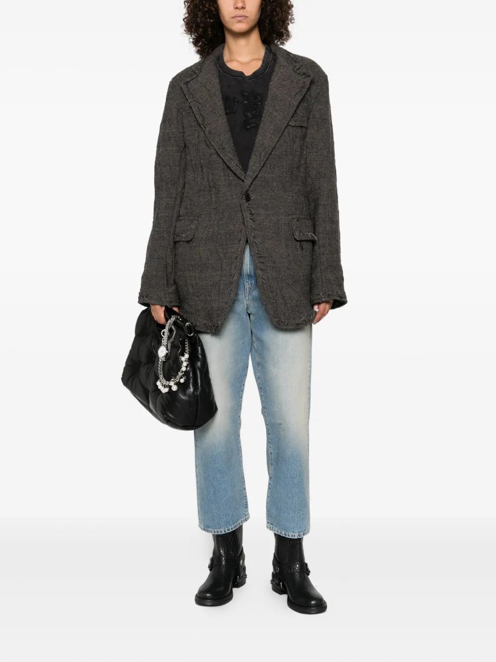 R13 Blazer met enkele rij knopen Grijs