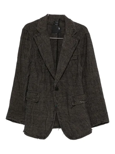 R13 frayed-edge single-breasted blazer 