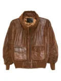R13 leather bomber jacket - Brown