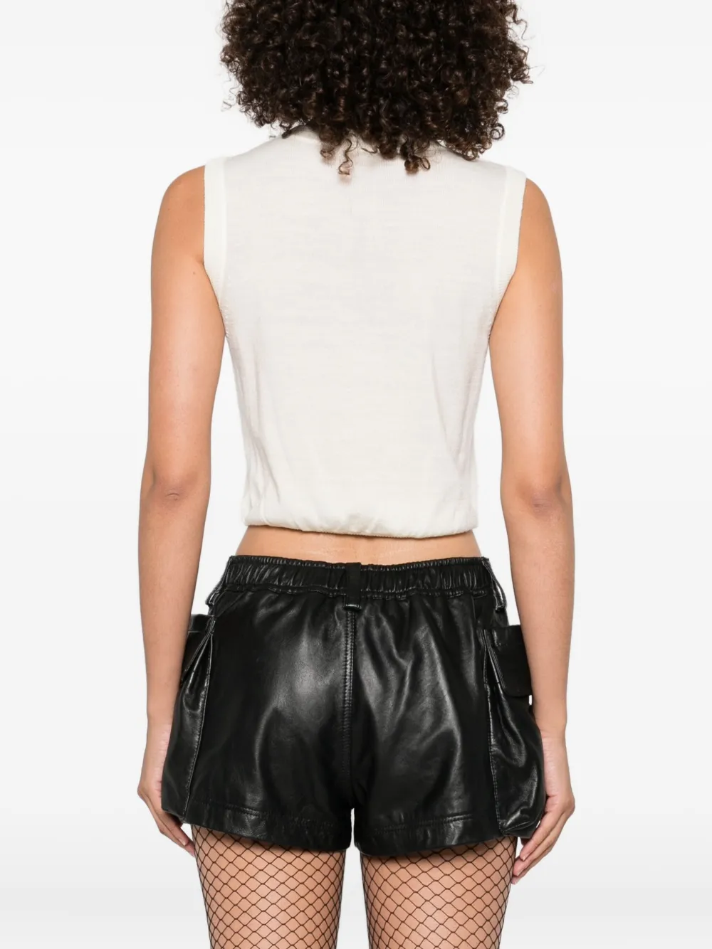 R13 Cropped top Beige