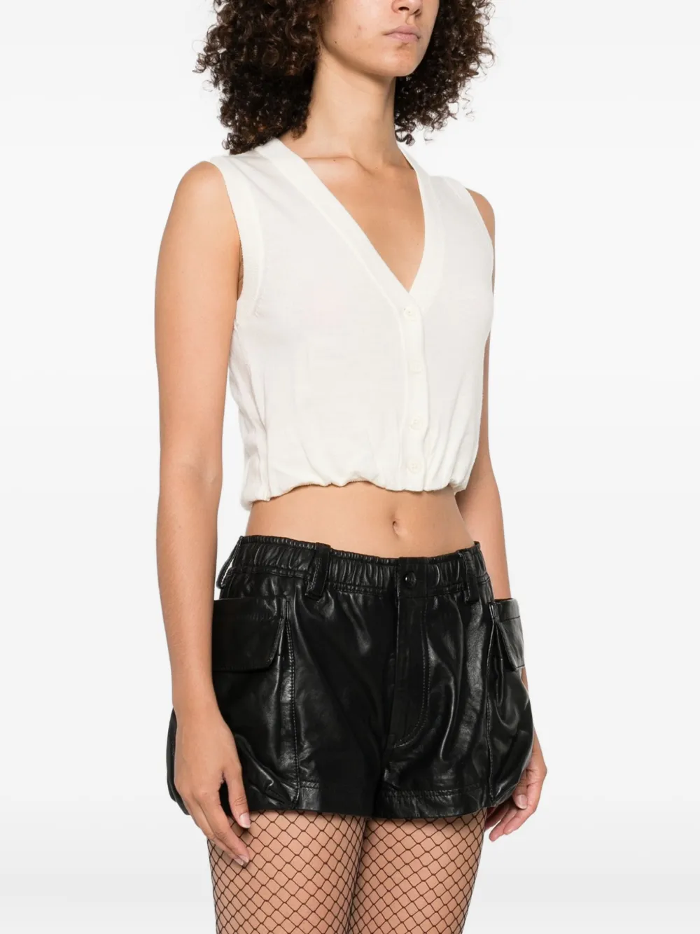 R13 Cropped top Beige