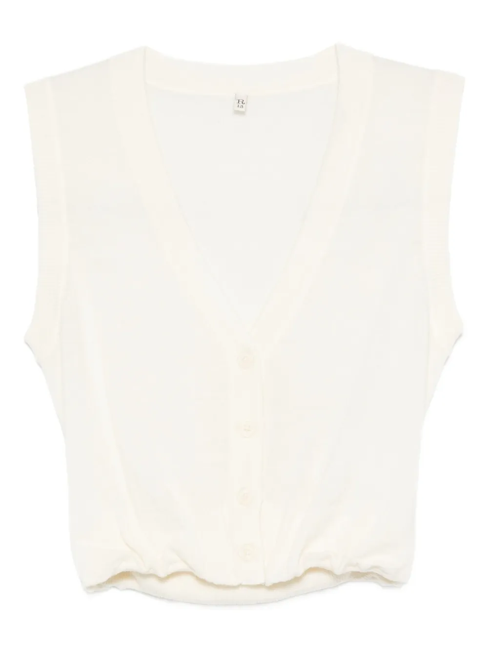 R13 V-neck cropped vest Beige
