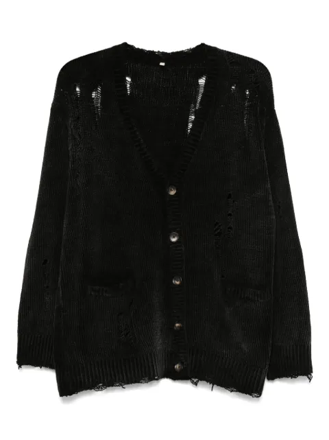 R13 raw-cut fine-knit cardigan