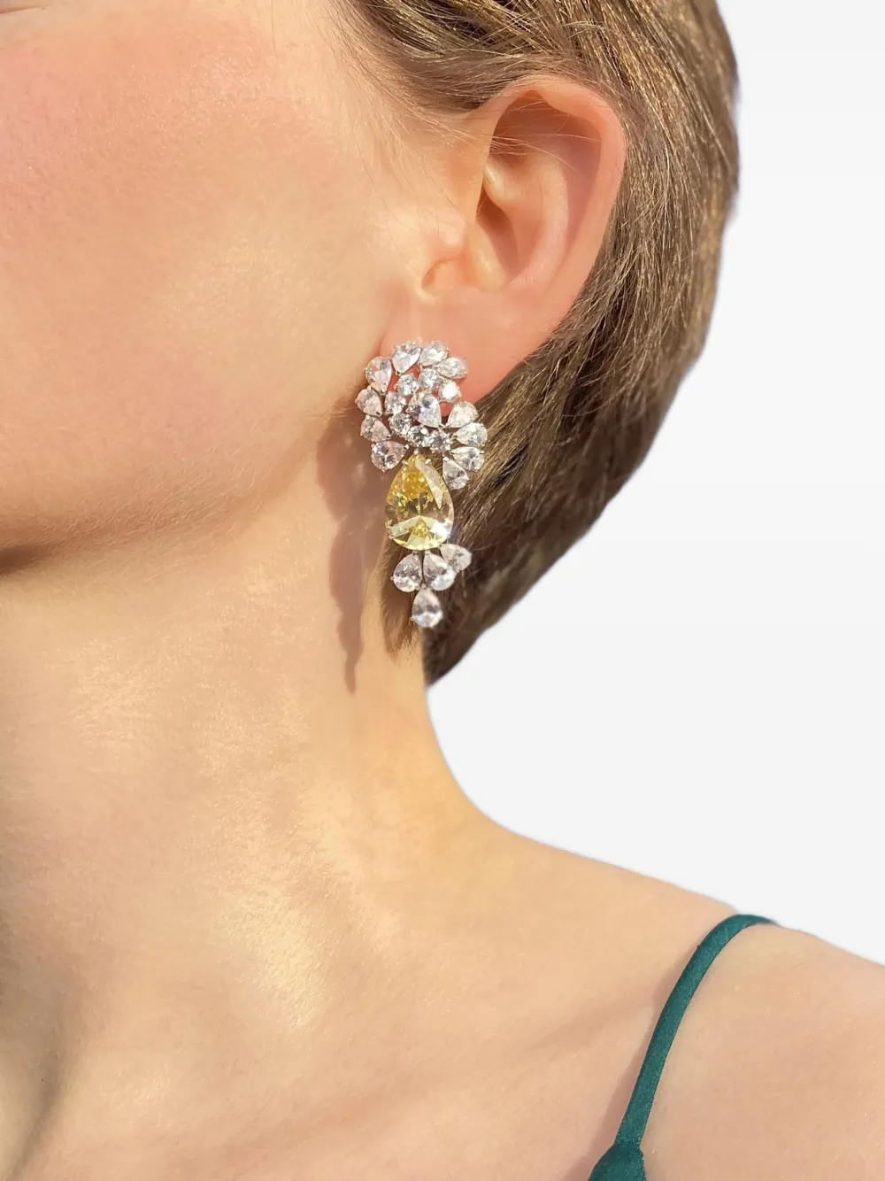 Juwelina Paris Coeur de Fleur oorbellen - Geel